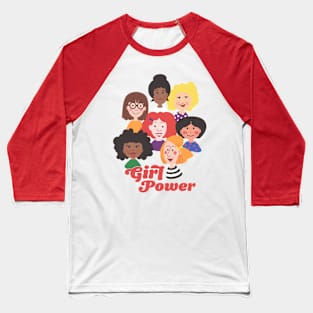 Girl Power and Love Baseball T-Shirt